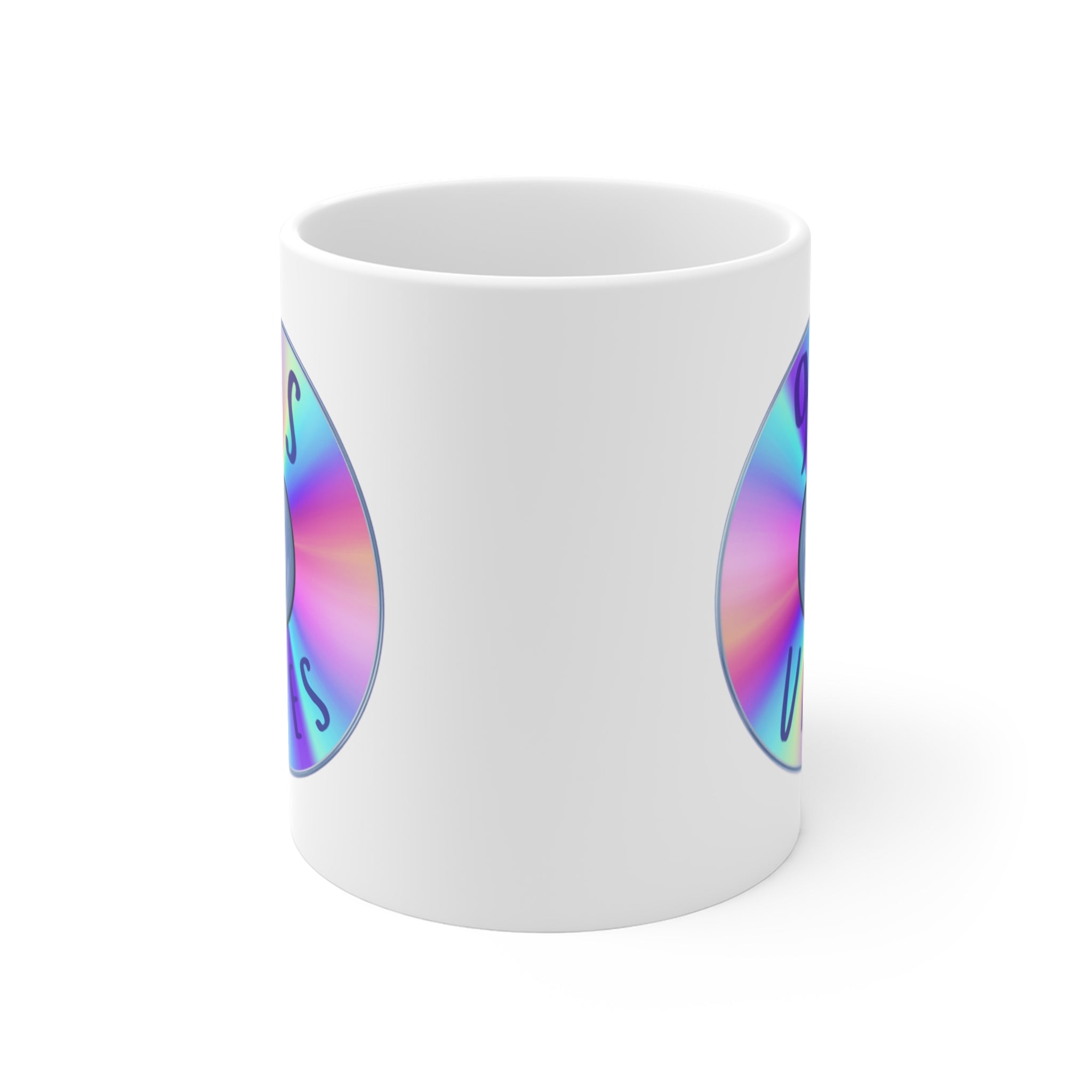 90s Vibes CD Mug; Purple, Blue, & Pink; 11oz