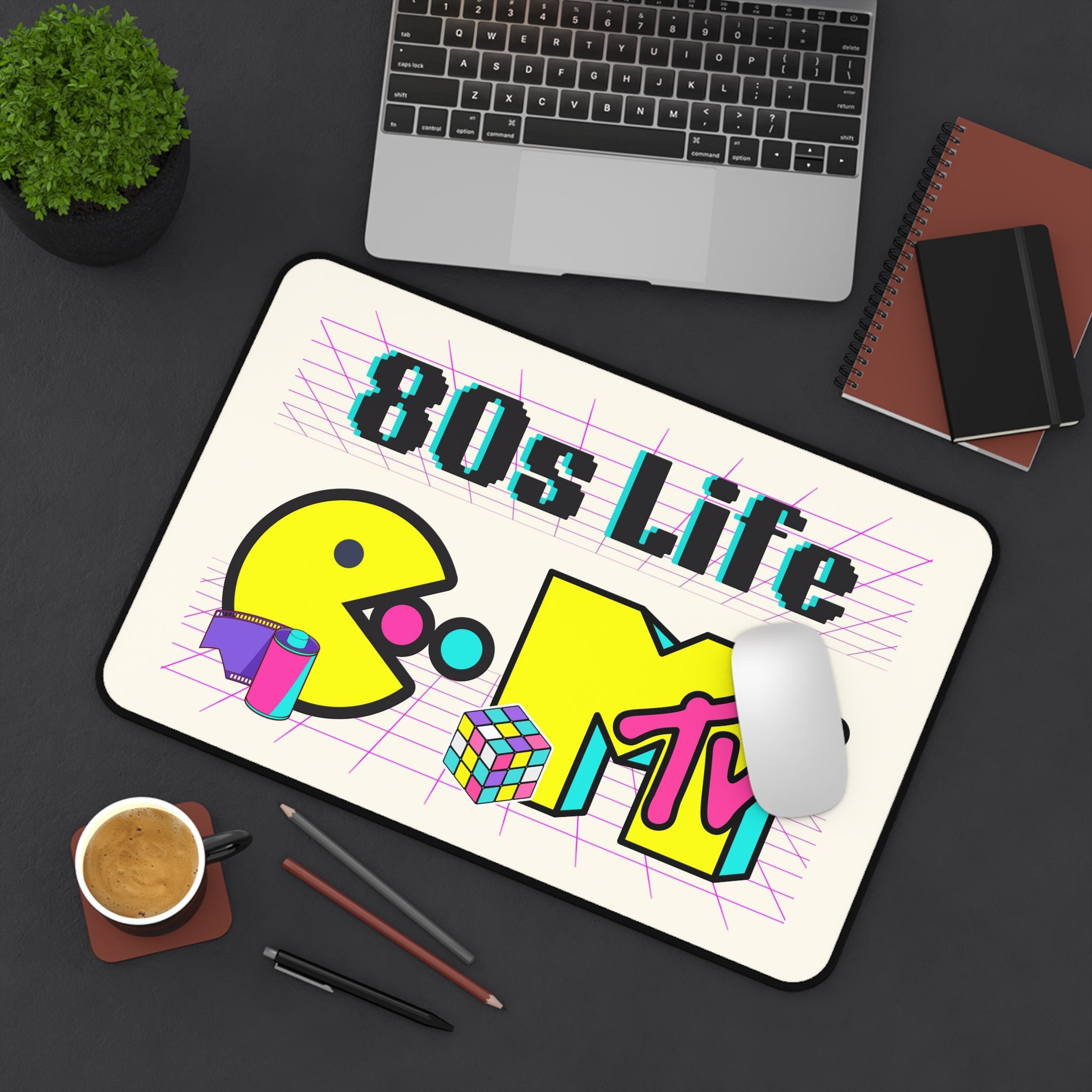 80s Life Desk Mat, Yellow, 12 X 18