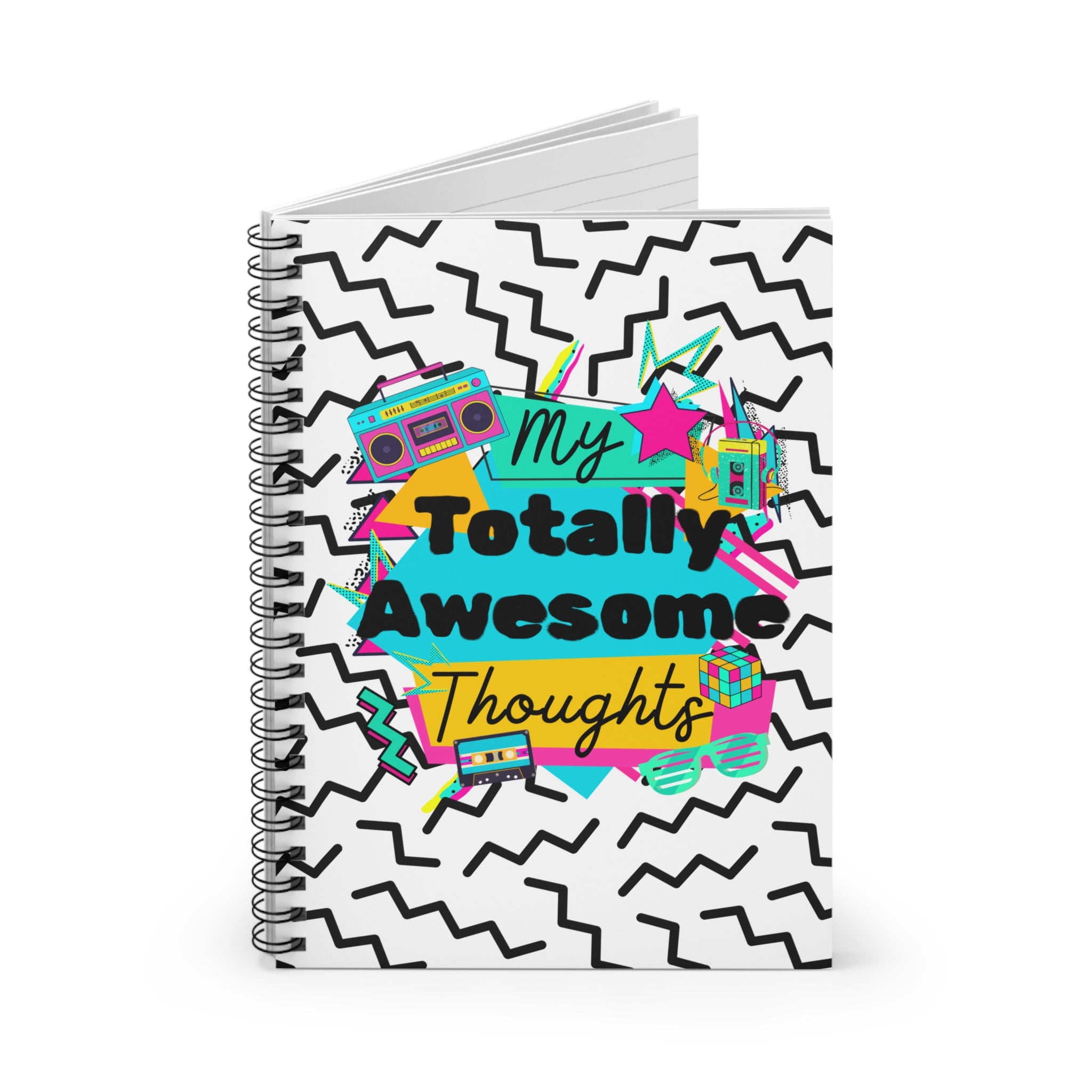 My Totally Awesome Thoughts 80s Inspired Spiral Notebook