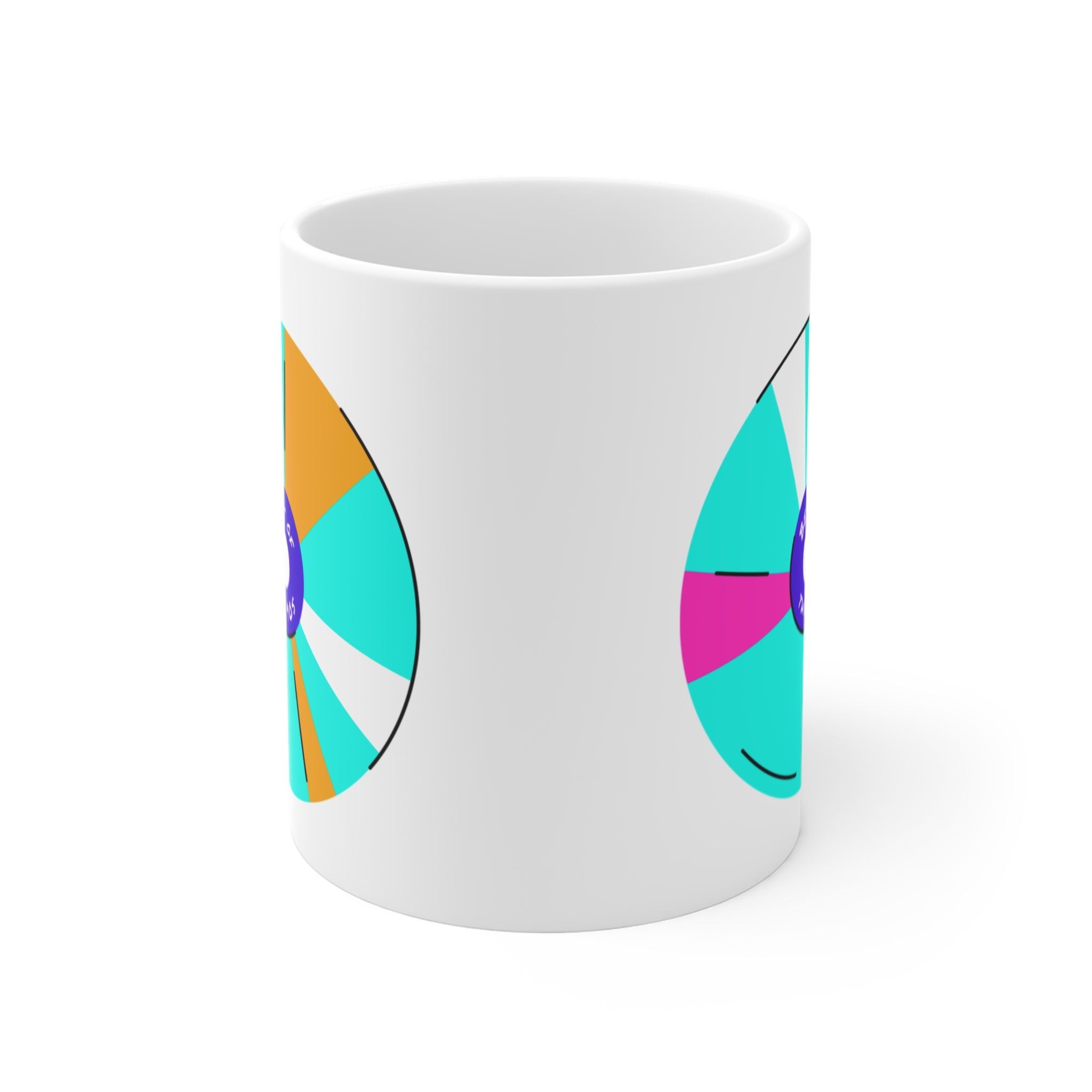 Best of 90s CD Mug; Turquoise Blue, Pink, & Gold; 11oz
