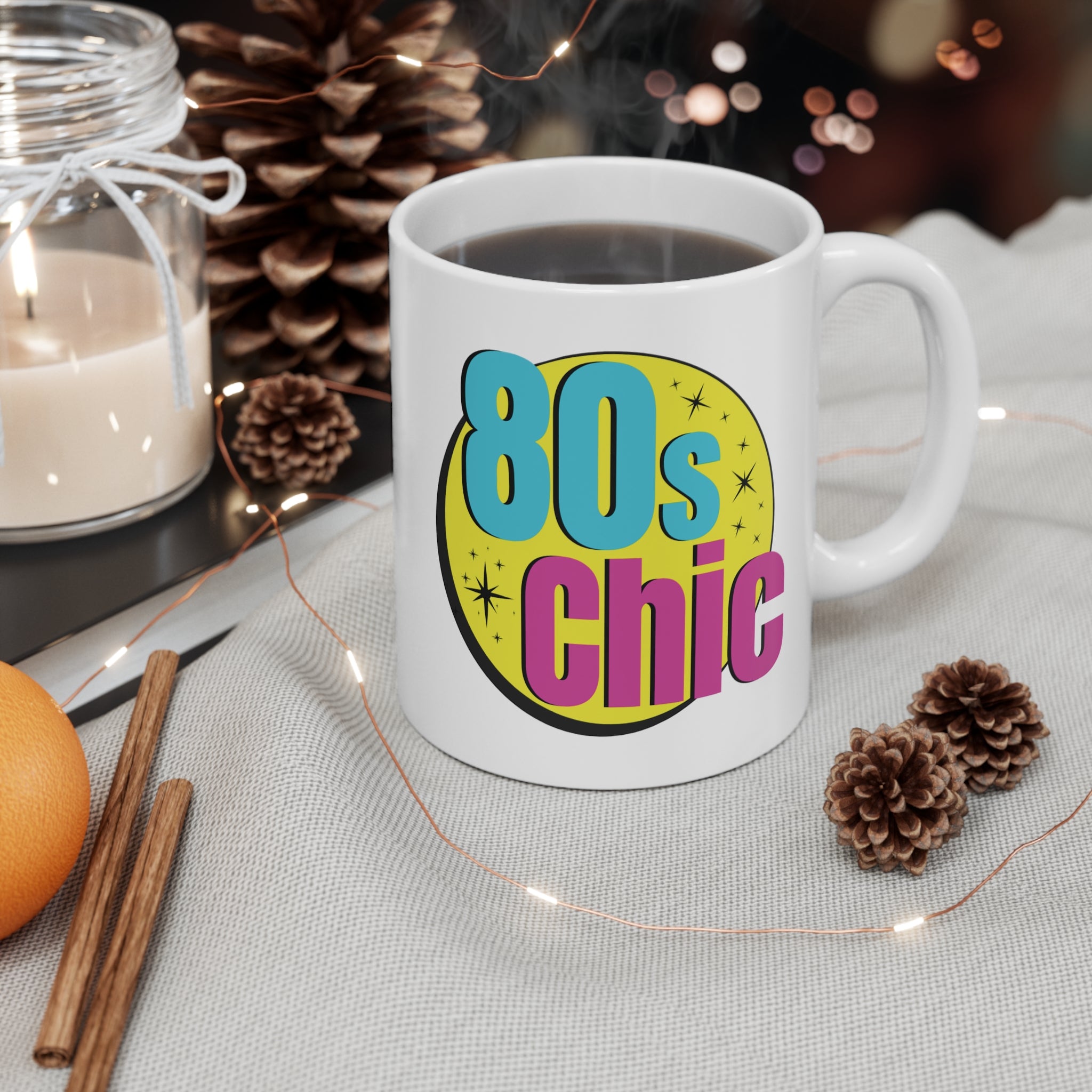 80s Chic Mug; Blue, Pink, & Yellow; 11oz