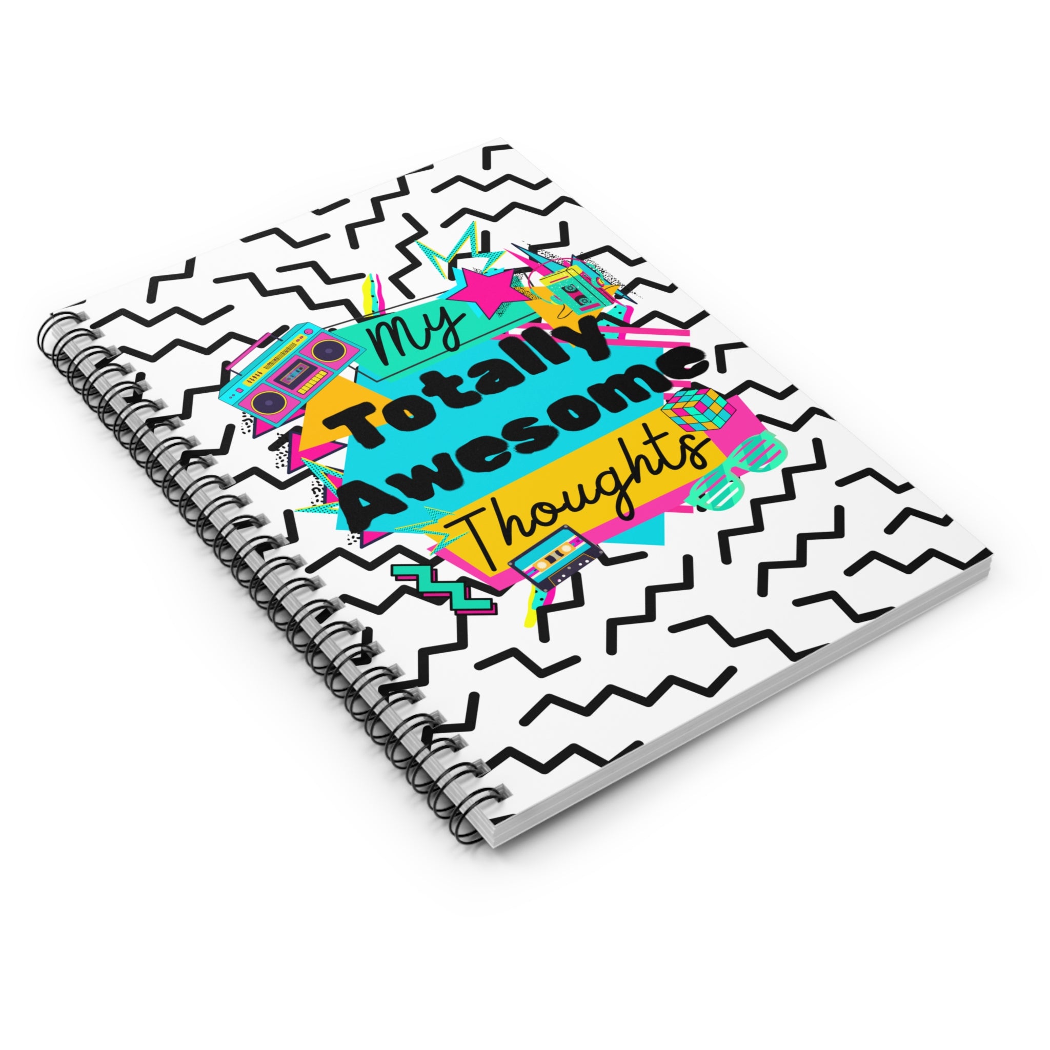 My Totally Awesome Thoughts 80s Inspired Spiral Notebook
