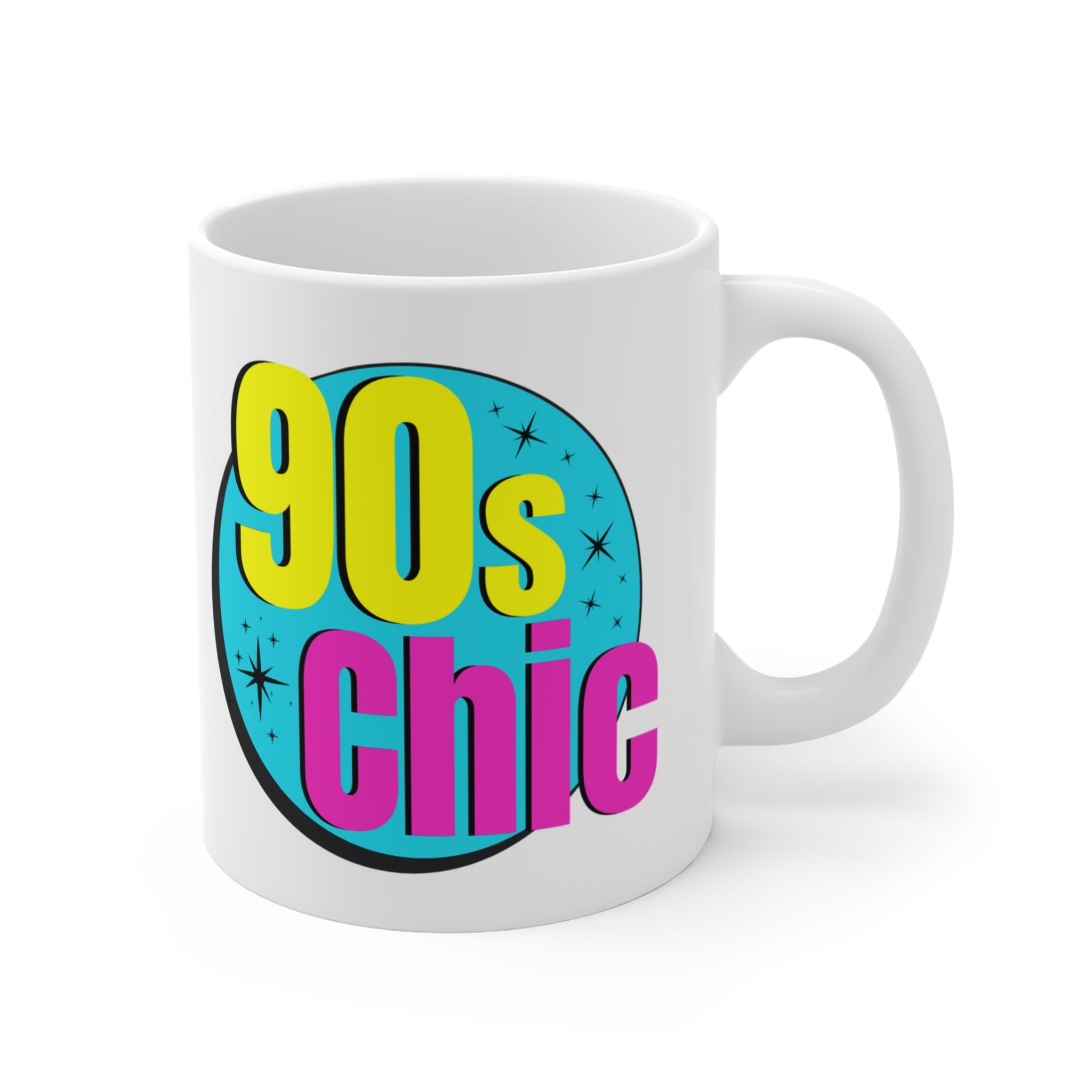 90s Chic Mug; Yellow, Pink, & Blue; 11oz